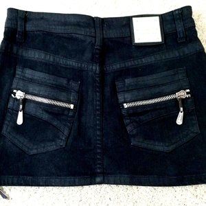Designer Christian Audigier Black Jean Denim Skirt